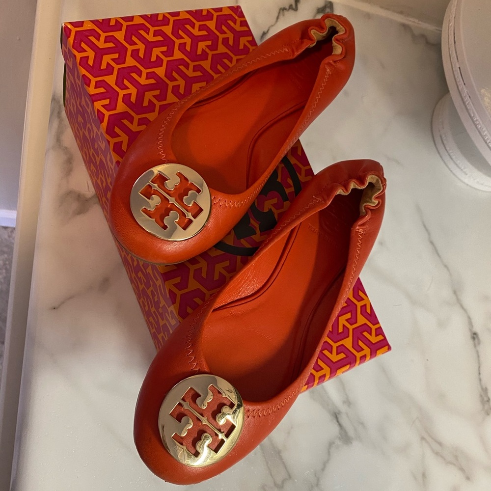 Tory Burch orange flats